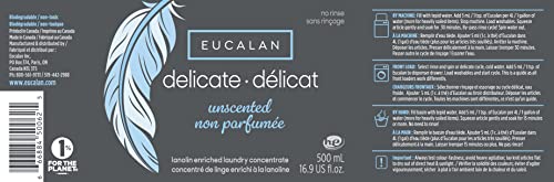 Eucalan - Concentrated Laundry enriched with lanolin - Ecological, Delicate, Suitable for Wool, Crocheted and Knitted - Not Scented 1x 500 ml