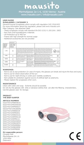 Mausito BABY sunglasses boy 0-18 months | Flexible BPA-Free infant sunglasses | Adjustable strap & soft nose pad | 100% UV Protection Baby Sunnies | Comparison winner | European design made