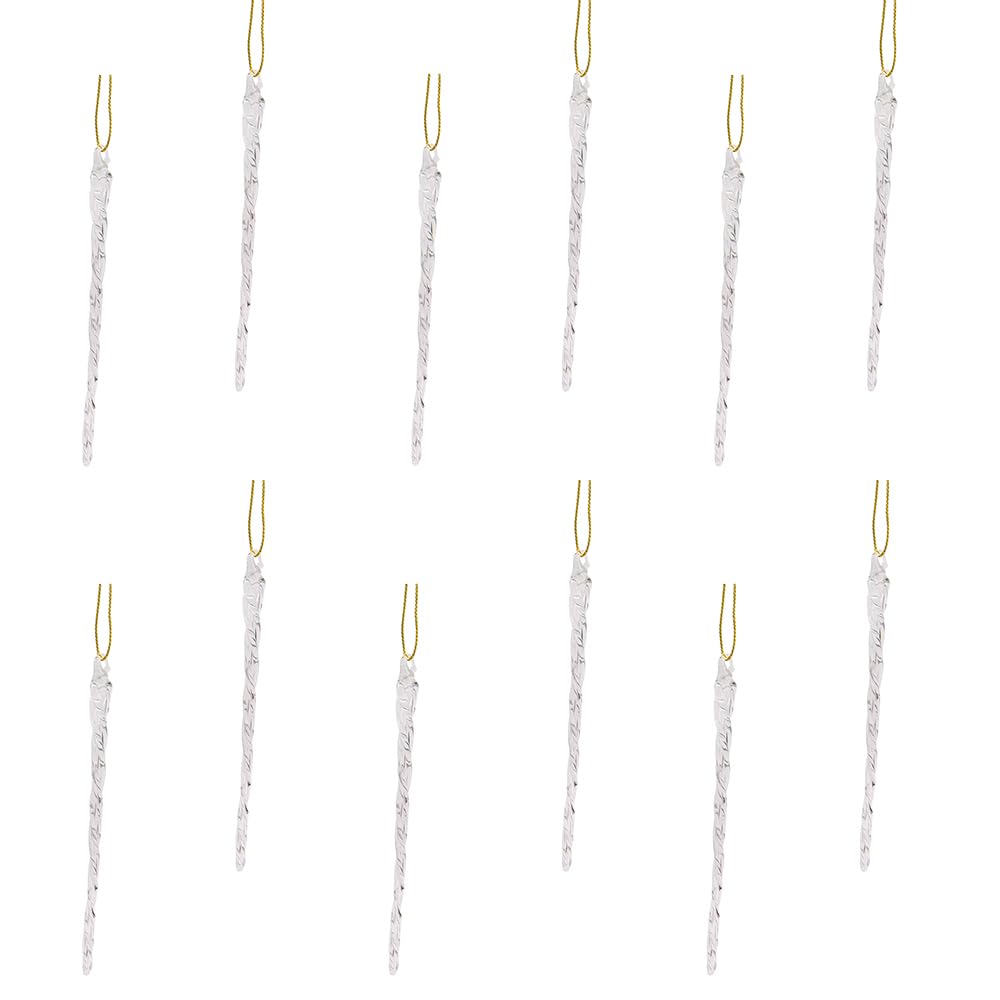 Kurt Adler 5-1/4-Inch Glass Icicle Ornament 12-Piece Box Set
