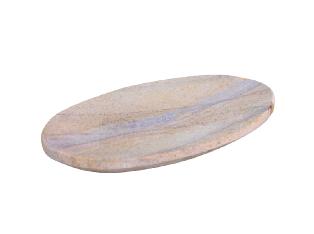 Stonkraft Natural Water Absorbent & Rigged Soap Dish Soap Holder Made of Natural Stone - Unique Bath Bathroom Accessories (Oval)