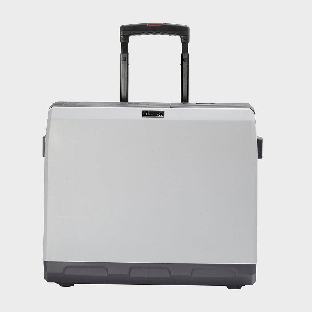 Hi-Gear 45 Litre Cooler with Integrated Handle & Wheels, 12V in Car & 240V Mains Sockets, Portable, Spacious & Wheeled 45L Electric Cool Box, Camping, Campervan, Travel, Picnics, Festivals, Grey