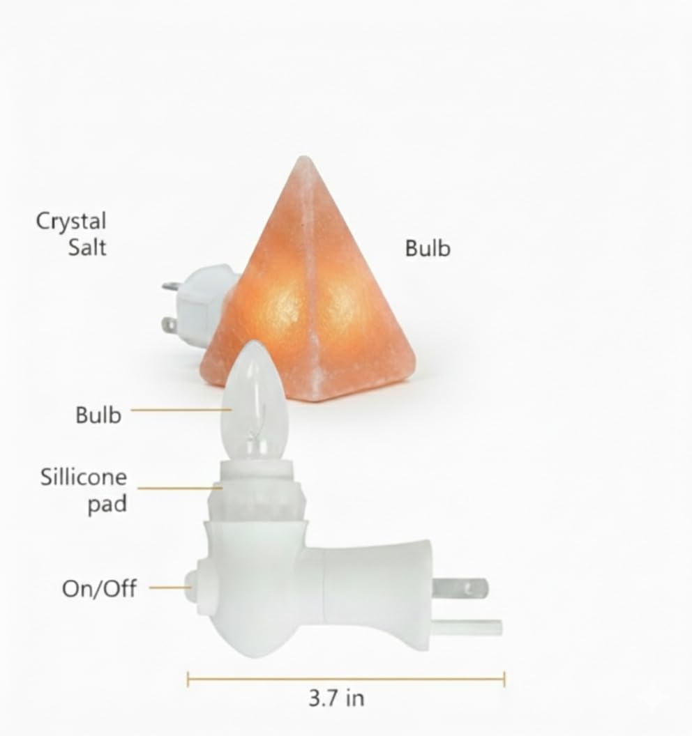 NatureBoost Himalayan Pink Salt Night Lights (Pyramid, 2)