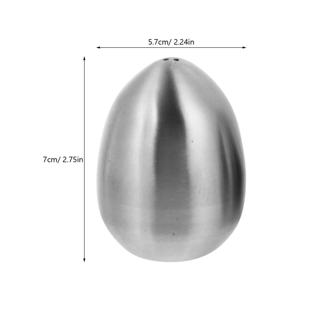 Hemoton 2-Piece Egg-Shaped Stainless Steel Spice Jars with 3-Hole Lids Salt and Pepper Shakers for Kitchen Dining and Bbq Seasoning