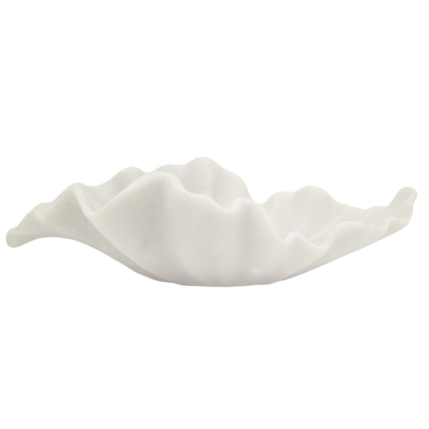 CSjihua Off-white Large Decorative Bowl - 16” Fruit/Key/Purse Bowl for Home Decor - Coffee Table & Entryway Table Decor - Scalloped Ruffle Bowls - Unique Centerpiece Bowls(Big)