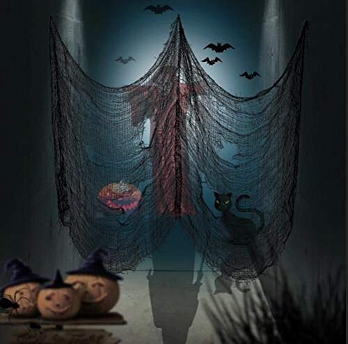 Tmflexe 6 Pack Creepy Cloth 30 x 72 Inch, Spooky Halloween Polyester Decorations Scary Gauze Cloth Doorways Indoor Halloween Decorations Outdoor Yard Home Wall Decor