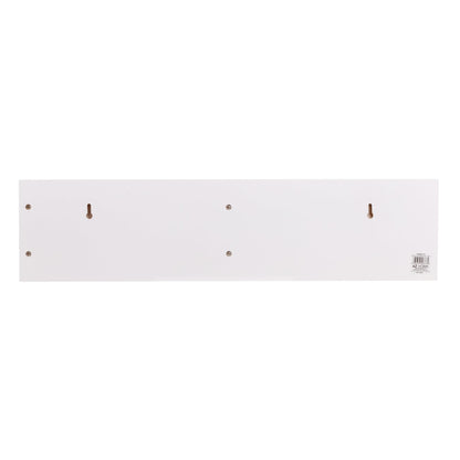 Kiera Grace Sydney Floating Shelf, Modern Wall Mounted Shelf with 3 Metal Hooks and Mail Holder for Home, Office, 24", White, 1Pack