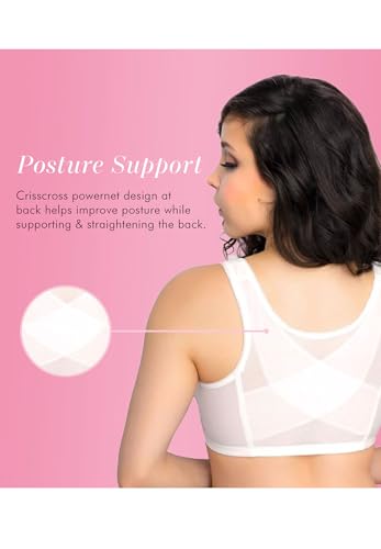 Exquisite Form Womens Front Close Posture #5100565 Bra, White, 40DD US
