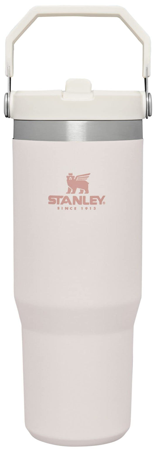 STANLEY IceFlow Flip Straw Tumbler with Handle 30 oz | Twist On Lid and Flip Up Straw | Leak Resistant Water Bottle | Insulated Stainless Steel |BPA-Free | Rose Quartz