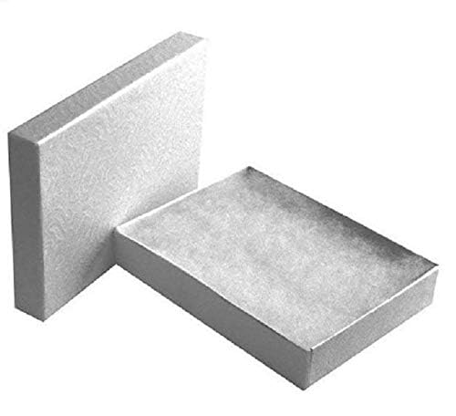 RJ Displays 6 Pack Silver Foil Paper Cotton Filled Lidded Jewelry Gift Box Jewelry Set Necklace, Belt Buckle, Pendant, Brooch, Bracelet, Bangle, anklet Size- 7" x 5" x 1.25 inches