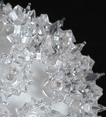 Novelty Lights 6in 50 Light Starlight Sphere, Clear, Ornament Ball Light, 5ft Hanging Cord with S Hook, 12ft Power Cord with Stackable Plug, Commercial Grade