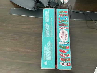 JOYIN 12 Pairs Christmas Socks for Women, Men with Box Christmas Gifts for Teens, Women and Men as Holiday Gifts