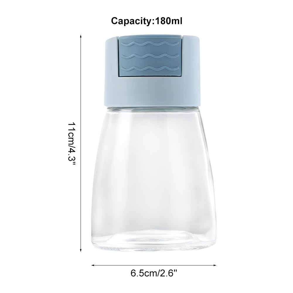 DONGKER Salt Pepper Shakers,4 PCS Precise Quantitative Push Spice Jars Press Type Salt Dispenser for Kitchen Daily Cooking