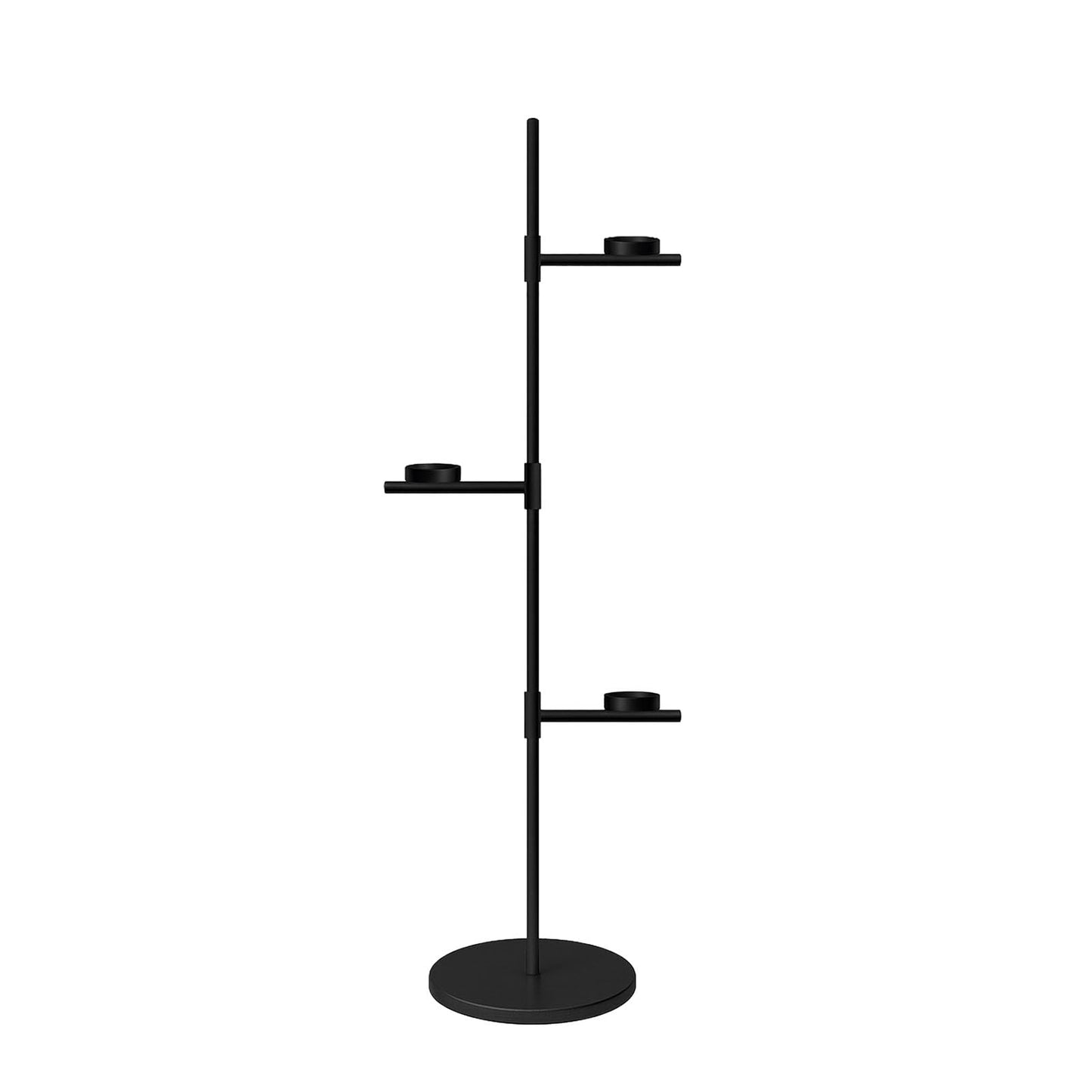 Smtyle Floor Candelabra Tall Tea Light Candle Holder Modern Black Metal Stand for Home Decor, Meditation, and Events