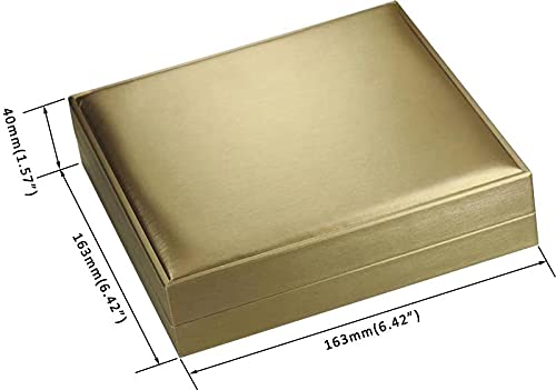 The Jewellery Pak Gold Color Big Necklace Chain Gift Box Luxury Soft Touch PU Leather Material Necklace Storage Box Size 6.42"(W)*6.42〞(D)*1.57〞(H)