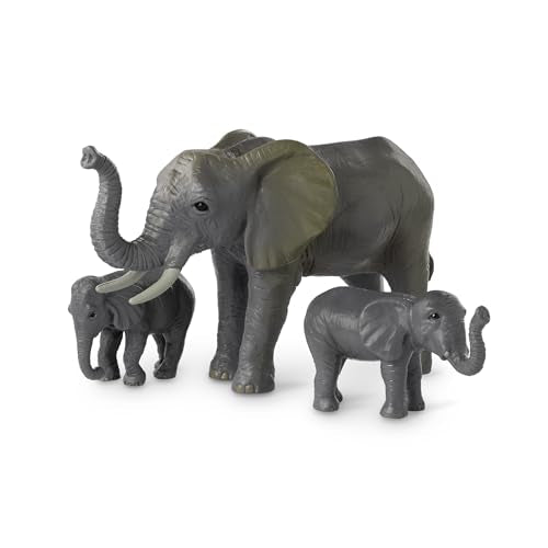 Terra By Battat – 4 Pieces African Elephant Toys Family Set – Realistic Plastic Safari Animals Figures – Animal Toys for Kids 3+ Years – Elephant Gifts & Baby Shower Decorations