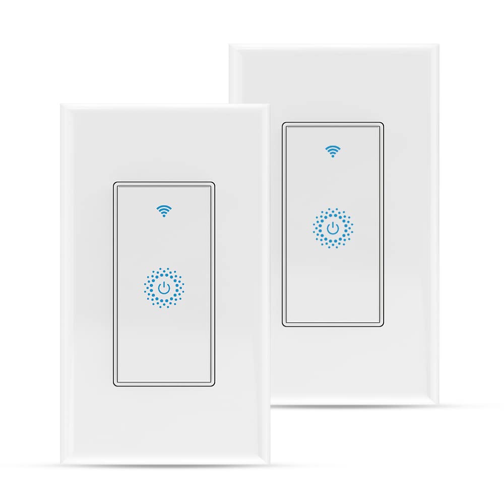 Milfra Smart Light Switch Single-Pole,Smart Switch 2024 New Model 10A,Compatible with Alexa, Siri and Assistant,Voice and Remote Control,Neutral Wire Required,No Hub Required
