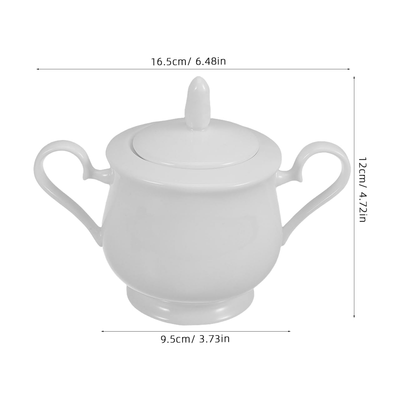 PRETYZOOM 12.5oz Ceramic Sugar Bowl with Lid, Small Porcelain Storage Jar for Kitchen Counter, Multi-Functional Storing Pot for Sugar, Loose Tea, Condiment