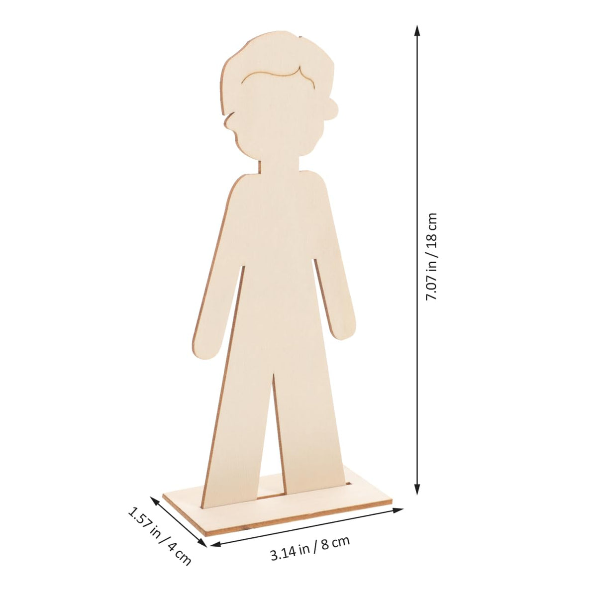 NUOBESTY 20pcs Standing Wooden People Cutouts Unfinished Human Cutouts Chips DIY Crafts Graffiti Toy Blank Boys People Labels Fragments