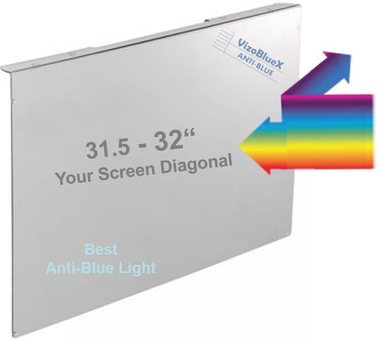 VizoBlueX 31.5 to 32 inch Universal Blue Light Screen Protector for Computer Monitor and TV. Filter & Damage Protection Panel (28.5 x 17.1 inch) Blocking UV for Displays