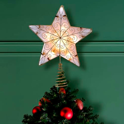 Kurt Adler 10 Light 8.5-Inch Gold Reflector Star Treetop