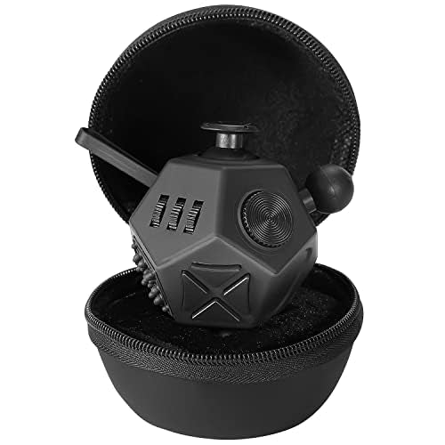 PILPOC Fidget Cube Dodecagon for Reducing Anxiety, Fidget Toy for Adults and Kids, Anxiety Cube Toy – Black