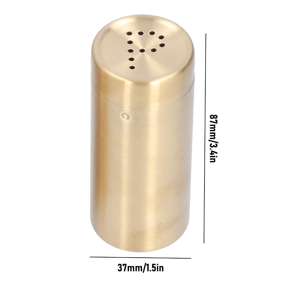 MOPFOL 2Pcs Stainless Steel Seasoning Jars - Golden Kitchen Salt and Sugar Shakers with Dispensing Control, Refillable Seasoning Bottles