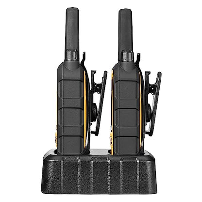 DEWALT DXFRS800 FRS Walkie Talkies Long Range 2 Way Radio, 2 Watt, Waterproof & Rechargeable, 2 Pack