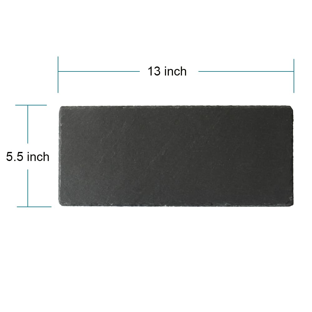RUNANDYUE 6-Pack 13 * 5.5 Slate Cheese Board for Cheese Meat Appetizers Sushi Cake Fruit,Slate for Laser Engraving Draw, for Brunch Dinner,Reception Meals (6 Pack, 13x5.5)