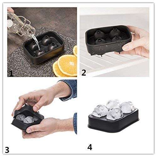 CHIYAN 3D Skull Silicone Ice Cube Mold - 2 Pack 1.9″ Easy Release Flexible Silicone Freezer Tray, Reusable Whiskey Ice Cubes Mold Skull for Party Cocktails Champagne and Drinks