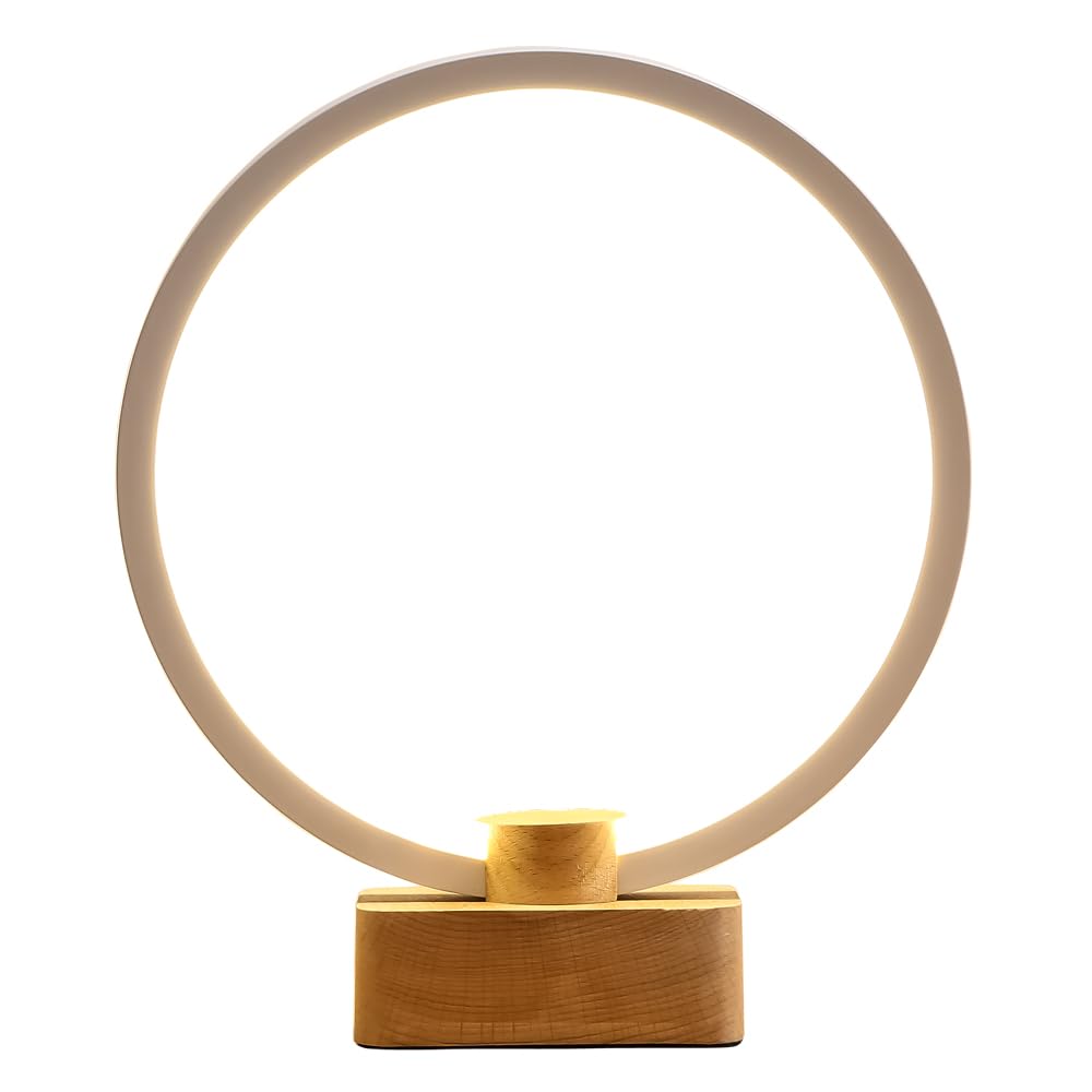 LONRISWAY LED Wood Table Lamp, Bedroom Bedside Night Light, Dimmable Led Lighting, Creative Home Decor, Unique House warmging Gift 1.3m Cable, 5W 350LM Nightstand Lamps