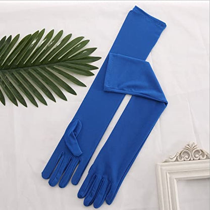JOMOCARE Cosplay Gloves Long Tight Strech Gloves for Cosplay Costume Green Screen (Black)