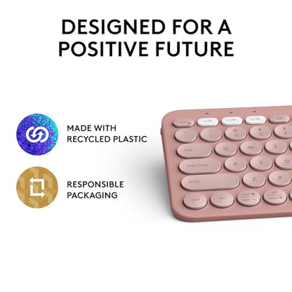 Logitech Pebble Keys 2 K380s, Multi-Device Bluetooth Wireless Keyboard with Customizable Shortcuts, Slim and Portable, Easy-Switch for Windows, macOS, iPadOS, Android, Chrome OS - Tonal Graphite