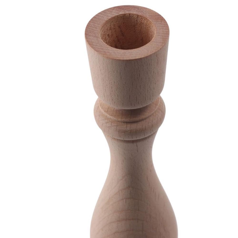3 Pcs Wooden Candle Holders Wooden Farmhouse Candlesticks Unfinished Pillar Taper Candle Holders for DIY Spiral Taper Candle Home Decor