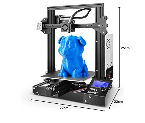 Official Creality 3D Printer Ender-3 FDM DIY Printers High-Precision Printing Stable Power Supply Rapid Heating Up Quality Extruder Resume Printing High-standard V-profile Printing Size: 220x220x250mm