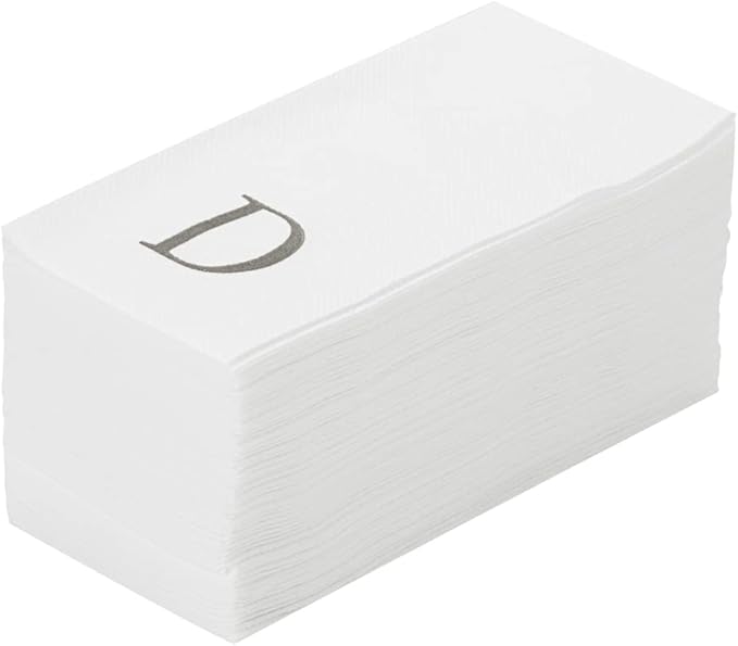 Luxenap 15.8 X 7.9 Inch Linen-Feel Guest Towels, 50 Lettered Hand Towels