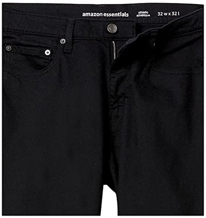 Amazon Essentials Men's Athletic-Fit Stretch Jeans - Discontinued Colours, Black, 36W / 32L