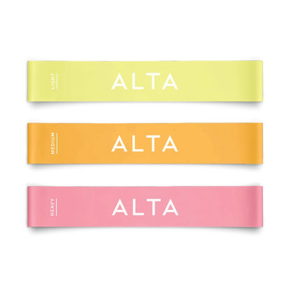 ALTA Mini Loop Bands for Exercise - Premium Durable Latex - Small Resistance Bands for Women, Booty Bands for Working Out, Leg Stretch Loops for Physical Therapy, Pilates Exercise Mini Bands Set