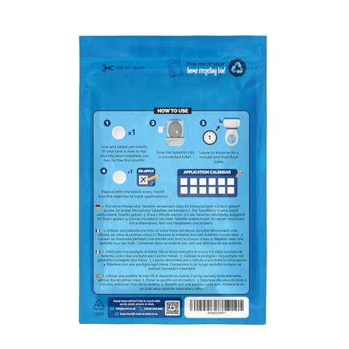 envii Septic Klear, Septic Tank Treatment & Cleaner, 12 Months Supply, Bacteria Booster Enzyme Tablets Remove Smells and Unblock Septic Tanks