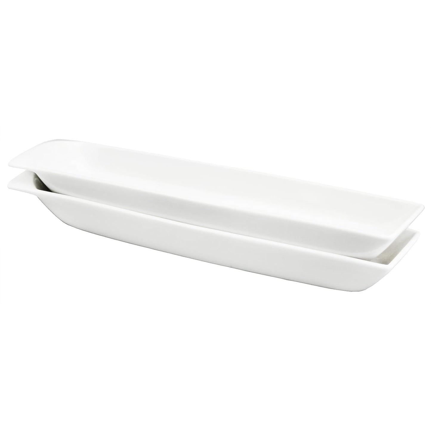 Creativity Home Ceramics Olive Plate Cheeses Plate, Olive Cookies Tray - Large, Chip Resistant, White Porcelain Olive Canoe, Dishwasher Safe, For Snacks, Appetizers 14 Inch