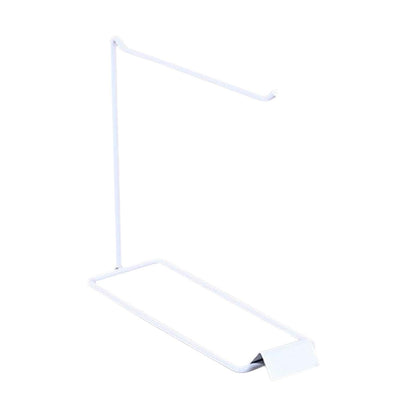 Colaxi Tabletop Free Standing Jewelry Organizer Holder Stand, Modern Metal Hanger Rack Display for Ear Hooks Trinket Keychains Necklace Dresser, 1 Row White