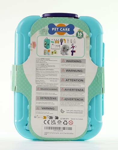 HERSITY Vet Toy Pet Care Kit Role Play Set Grooming Feeding Dog Games Backpack Toys for Kids 3 4 5 Years Old Girls Boys