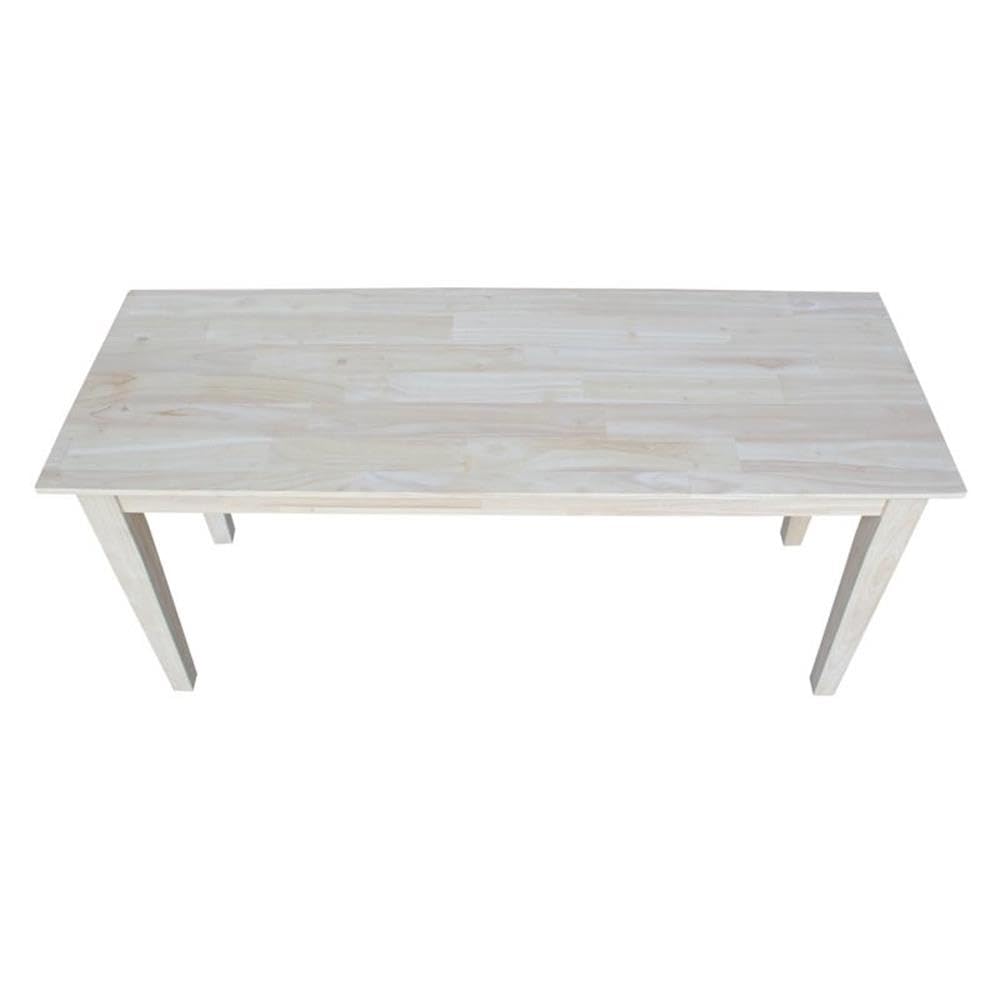 IC International Concepts, Shaker Style Bench, 450 Wt. Capacity, Solid Real Wood, Sturdy Parawood,14 X 39 X 18, Minimum Assembly, DIY, Paint or Stain in Any Color, Unfinished