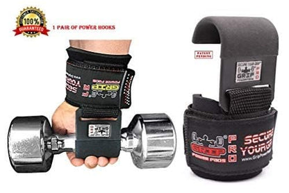 Weight Lifting Hooks Heavy Duty Lifting Wrist Straps Pull Ups Deadlift Straps Power Lifting Grips Padded Workout Straps for Weightlifting Gym Gloves for Men & Women Premium Workout Equipment