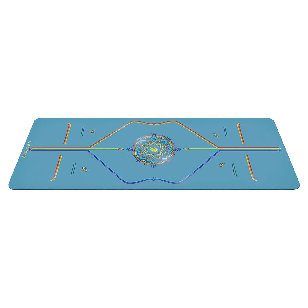 Liforme Travel Yoga mat – Patented Alignment System, Warrior-Like Grip, Non-Slip, Eco-Friendly, Ultra-Lightweight and Sweat Resistant, Made with Natural Rubber