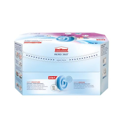 UniBond AERO 360° Moisture Absorber Lavender Garden Refill Tab, aromatherapy, ultra-absorbent and odour-neutralising, for AERO 360° Dehumidifier, Condensation Absorbers, 4 Pack (4 x 450g)