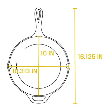 Lodge 10.25 Inch Cast Iron Skillet – Pre-Seasoned Frying Pan with Teardrop Handle – Oven, Stovetop, Grill & Campfire Use – Made in USA – Durable, Non-Toxic, Even-Heating Cookware – Black
