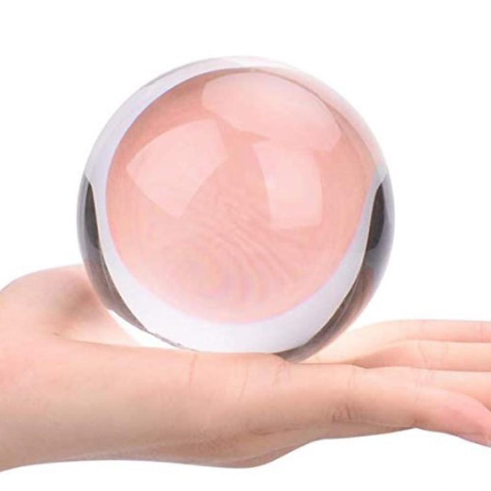 vskikris 2pcs Crystal Balls and 2 Silver Stands - 1 Clear and 1 3D Laser Moon Crystal Ball Paper Weights Collectible Figurines Gifts Photography Prop Home & Party Decor