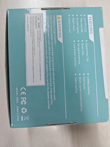Babystar Baby Monitor with Camera and Night Vision,Wireless Video Baby Monitor with Rechargeable Battery,Two-Way Talk,2.4inch HD Screen,Feeding Reminder,4 Lullabies