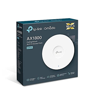 TP-Link EAP610 Access Point, AX1800 Wi-Fi 6 Dual Band Gigabit Wireless Access Points, Power Adapter included, Omada Mesh, Support PoE+Powered or DC, Mount to Wall or Ceiling, Free Software Control