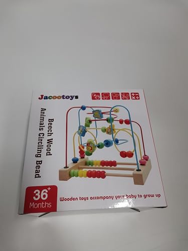 Jacootoys Toddlers Bead Maze Roller Coaster Animal Circle Toys Educational Abacus Beads Game for Boys Girls Baby Gift